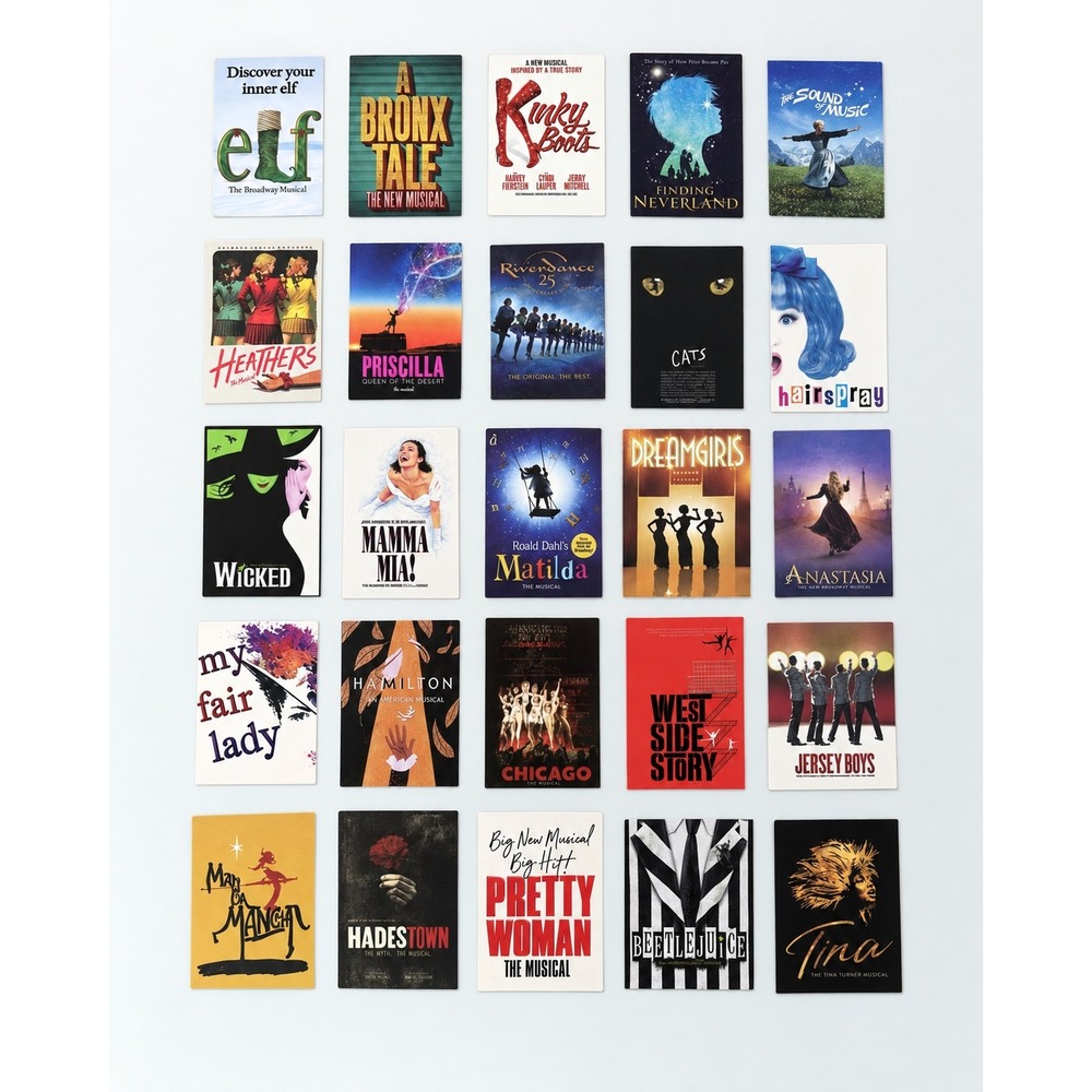 25 Pc Broadway Musical Theater Sticker Lot Wicked Hamilton Playbill Style